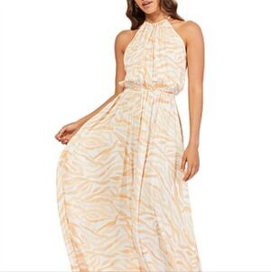 NWT GIRL AND THE SUN Dress Rami Maxi LG Tropical Print